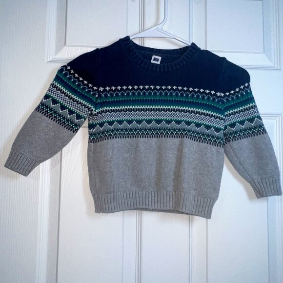 Janie and Jack Other - Janie and Jack Boy's Navy/Teal/Grey Fairisle Sweater Size 2T
